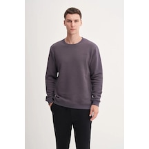Cazador Kalın Diyagonal Dokulu %100 Pamuk 3 İplik Regular Fit Sweatshirt 25k Antrasit