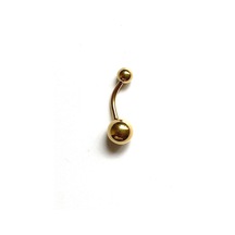 Cerrahi Çelik Sarı Piercing Siyah - Gümüş