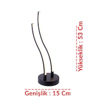 Wave Siyah Çubuk Led Masa Lambası 3 Renk Çalışma Masası Ve Ofis İçin