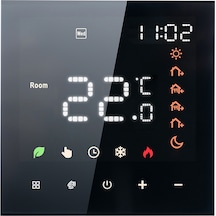 Kangvka Siyah Su Isıtma Akıllı Termostat - Tuya App Programlanabilir, Dokunmatik Ekran, Ses Kontrolü, 3a Yük, 5-70 C, Wifi 2.4ghz