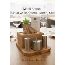 Masif Ahşap Tuzluk Baharatlık Menaj Seti Paslanmaz Kafe Restoran Ve Oteller İçin Profesyonel Sunum Diğer