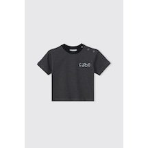 Panço Erkek Bebek Baskılı Kısa Kollu Antrasit Tişört 2611bb05053 Gri