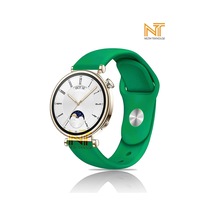 Huawei Watch Gt4/gt5/gt6 41mm Uyumlu Yumuşak Silikon Spor Strap Kordon, 18mm, Koyu Yeşil Açık Kahverengi