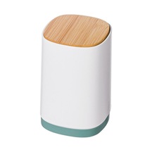 Yeşil Bambu Kapaklı Basma Açılır Konseptli Dört Bölmeli Organizer - Q-tip, İğne, Diş İpi Ve Eşya Saklama Kutusu Diğer Diğer