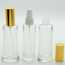 Boş Parfüm Şişesi 50 ML 5 Adet Sarı Kapak Plastik Valf Eyfel Boş Şişe