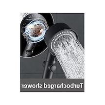 Su Tasarruflu Siyah Turbo Fan Duş Başlığı, Yüksek Basınçlı Açık Bej