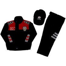 Unisex Çocuk Kırmızı Yunus Polis Kostümü Çocuk Yunus Polis Kıyafe