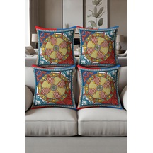 Dijital Baskılı Yumuşak Dokulu 4 Lü Kırlent Kılıfı Takımı 43x43 Cm Krl0063 Renkli