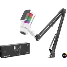 Hadron M835w Gaming Rgb Mikrofon Seti Ayarlı Masa Kolu Type-c 192khz 24bit - Beyaz