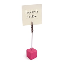 Metal Not Tutucu Metal Kıskaçlı Notluk Pembe Masaüstü Not Tutacağı