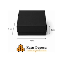 7x7x3 Cm Tam Kapaklı Selefonlu Süngerli Takı Kutusu - Siyah Demonte 50 Adet
