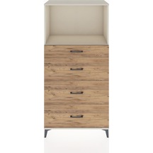 Hyperion Dolap Tek Raflı 4 Çekmeceli 88x44x182 Aytaşı-çam Aytaşı