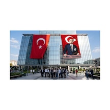 İstikbal Göklerdediratatürk Ve Türk Bayrağı Bayrak Ve Türk Bayrağı Premium Raşel Kumaş 2'li Set 10x15 Metre Ata36 Diğer