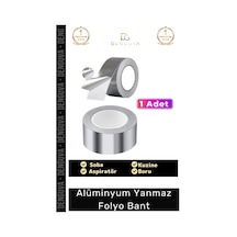 Suya Sıcaklığa Dayanıklı Tamir Soba Boru Yama Alüminyum Yanmaz Folyo Bant 45mm - 5mt - 1 Adet