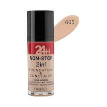 Pastel 24h Non-stop 2in1 Foundation & Concealer - Fondöten & Kapatıcı 605 Sand
