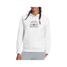 Araba M318 Baskılı Beyaz Kadın Kapşonlu Sweatshirt