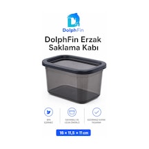 Dikdörtgen Erzak Saklama Kabı 1350 Ml Siyah 16 11,5 11 Cm
