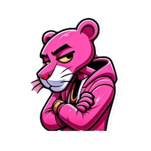 Pembe Panter Motorsiklet,cam, Laptop, Kask, Araba Sticker 15x12 Cm