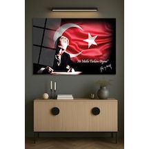 Ne Mutlu Türküm Diyene Atatürk Cam Tablo Dekoratif Duvar Tablosu Solmayan Canlı Renkler Salon Ve Oturma Odası Doğum Günü Hediyesi