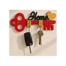 Home Yazılı Kalpli Anahtarlık Şeklinde Anahtarlık Lego Tarzı 3 Cep Anahtarligi Dahil Kırmızı Kırmızı