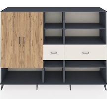 Hyperion Dolap 10 Raflı 2 Çekmeceli 2 Kapaklı 220x44x163 Antrasit-çam/aytaşı Atlas Çam/aytası - Antrasıt
