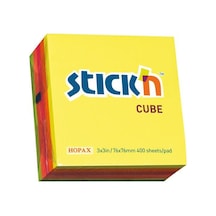 Hopax Stıckn Yapışkanlı  Not Kağıdı Küp Fosforlu 400 Yp 76x76 5 Re