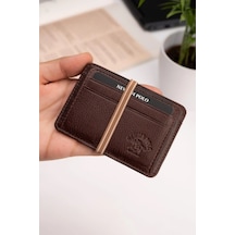 Newish Polo Erkek Hakiki Deri Cüzdan Ve Kartlık - New087 Kahverengi