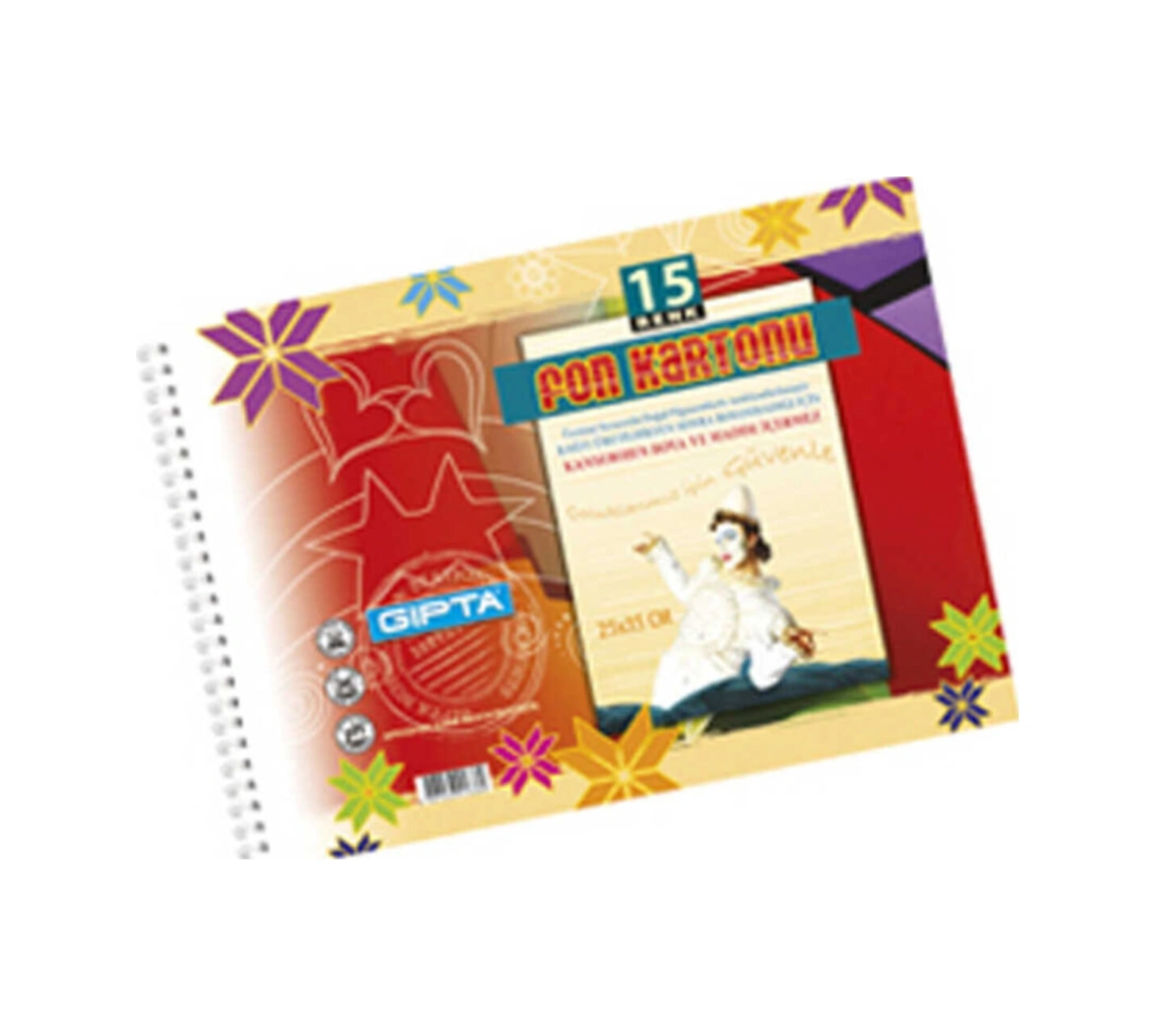 Spiralli Fon Kartonu 25x35cm 15 Renk