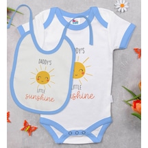 Bk Kids Little Sunshine Tasarımlı Mavi Bebek Body Zıbın Ve Mama Ö Çok Renkli