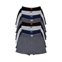 Tutku Erkek Karışık Renk Penye Düğmeli 6' Lı Boxer Çok Renkli