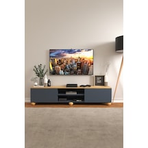 B3 Concept Nort Serisi Antrasit & Safir Meşe 2 Kapaklı Tv Ünitesi