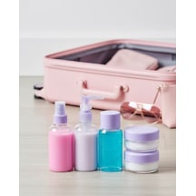 5 Parça Şeffaf Seyahat Kozmetik Seti 30 Ml - Lisinya Pembe