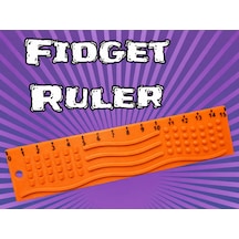 3d Baskı Dokunsal Fidget Cetveli - Kabartmalı Stres Ve Odaklanma Oyuncağı - Turuncu