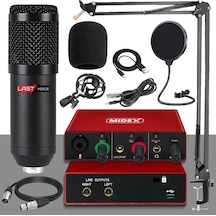 Lastvoice Bm800-Glx-500 Pro Ses Kartı ve Condenser Mikrofon Stand Filtre Set