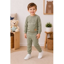 Mnk Baby & Kids Erkek Çocuk Belıeve Baskılı 2li Eşofman Takımı M00853 YESIL