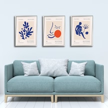 Henri Matisse 3'lü Alüminyum Çerçeveli Poster Seti - Önden Açılır A3 Açılır Kapanır Çerçeve Seti Papiers Découpés, Gümüş