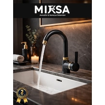 Lüx Siyah-gold Armut Baston Borulu Banyo Lavabo Bataryası, Musluğu, Çeşmesi Çift Su Girişli