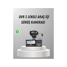 Üç Kameralı Araç Dvr Full Hd Gece Görüşlü Ve 2 İnç Ips Ekranlı - Hs08378559-7337