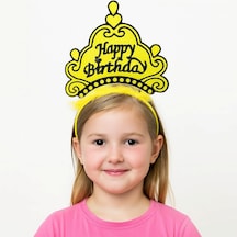 Sarı Happy Birthday Prenses Tacı Doğum Günü Flzdgnkr - 10 Taç Aksesuarı