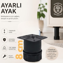 Cateksss 42 Lik Tablalı Ayarlı Ayak 8 Cm Texture Siyah - 30 Lu Paket