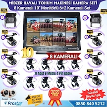 Mibzer İçin 8 Kameralı 10 İnç Sekize Bölen Monitör 2 Büyük Kameralı Kayıtlı 256 Gb Sd Kart Destekli