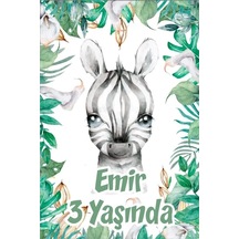 Zebra Temalı Doğum Günü Afişi -2 35x50 Cm