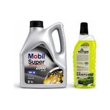 Mobil Süper 2000 XE Acea C2 5W-30 Dpf Motor Yağı 4 L + Oto Şampuan 1000 ML