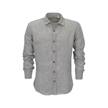 Erkek Yazlık Slim Fitt Uzun Kol Gömlek 2431 Bgl-st04755 Gri