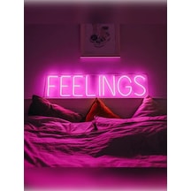 Feelıngs Yatak Odası Duvar Neon Led Neon Aydınlatma 90 X 30 Renkli