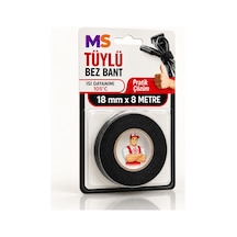 Yanmaz Tüylü Bez Bantı Kumaş 18 Mm X 8 Metre Kablo Sarma İzolasyon Bandı Isı Dayanımı 105 C Bantları