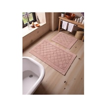 Buççin Online Mağaza Orionaa Pamuklu Banyo Paspas Takımı 60x100 50x60 Pembe+ Pamuk Polyester Pembe Çok Renkli