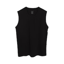 Siyah Erkek Düşük Kollu T-Shırt-Siyah