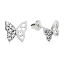 925 Ayar Gümüş Çivili Kelebek Küpe Gümüş