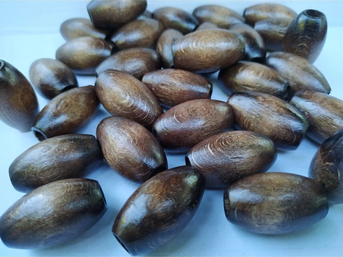 20 Mm Oval Ahşap Boncuk 50 Adet Kahve
